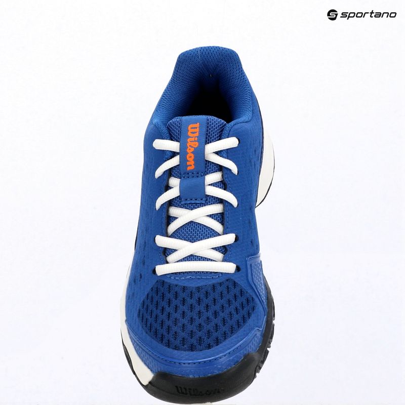 Buty do tenisa dzecięce Wilson Rush Pro Ace L Jr déjà vu blue/orange tiger/white 9