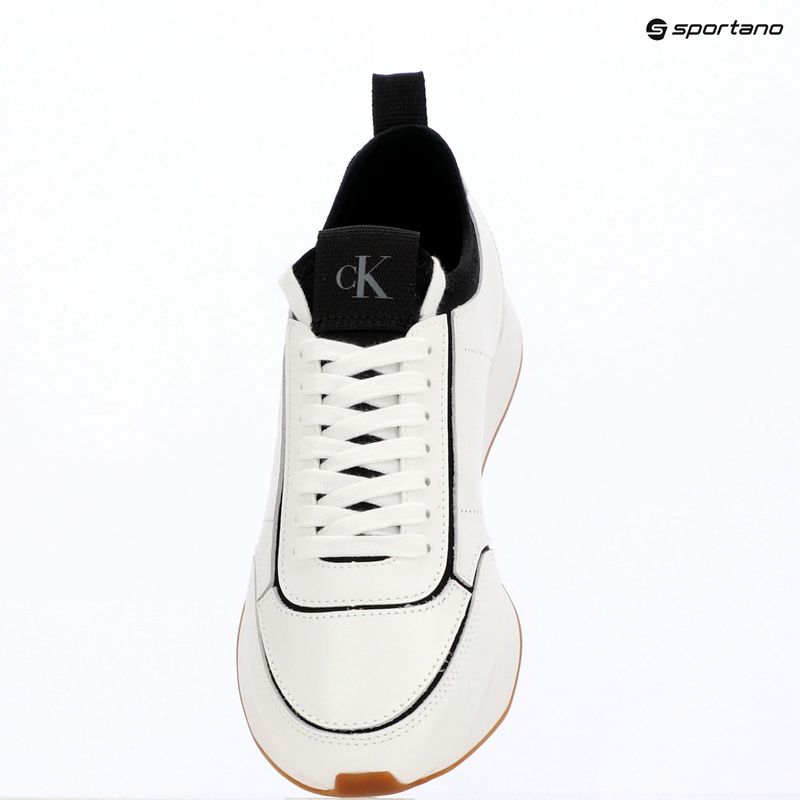 Buty damskie Calvin Klein HW0HW02994 Retro Runner Sock Patch Leather bright white/black 9