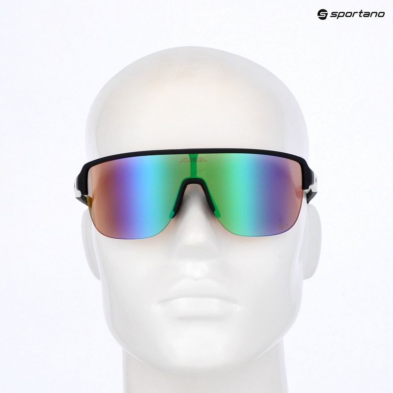 Okulary przeciwsłoneczne Alpina Ram 2.0 Q-Lite black/white matt/green mirror 7