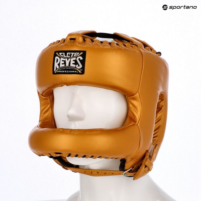 Kask bokserski Cleto Reyes With Round Face Bar gold 3