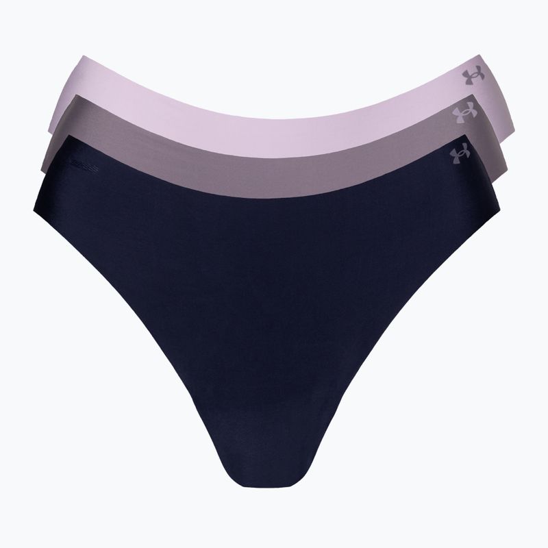 Stringi damskie Under Armour Pure Stretch Ns Thong 3 szt. purple/ace