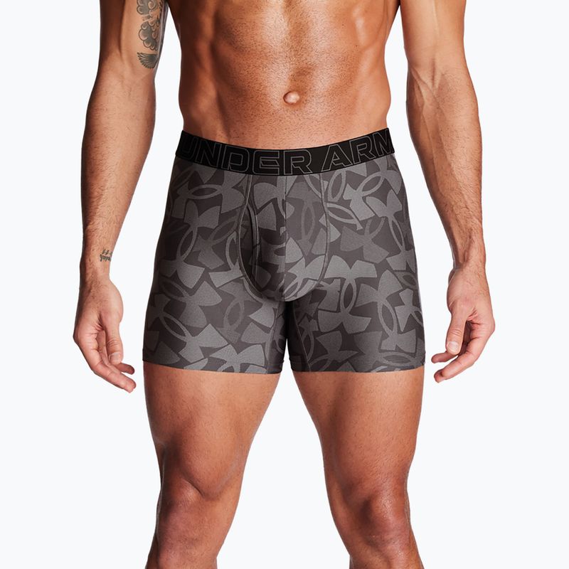 Bokserki męskie Under Armour Perf Tech Nov 6in 3 pary steel