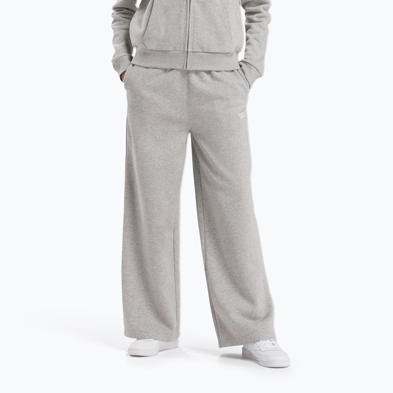 Spodnie damskie Reebok Identity Small Logo Fleece WIde Leg medium grey heather
