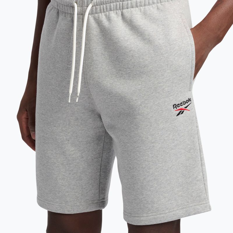 Spodenki treningowe męskie Reebok Identity Small Logo Fleece medium grey heather/vector red 4