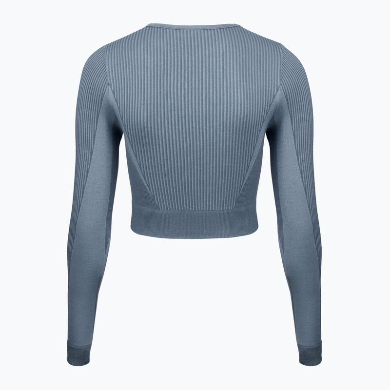 Longsleeve treningowy damski Reebok RBK Lab Seamless Crop upgrade blue 2