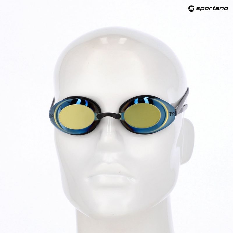 Okulary do pływania TYR Vecta Racing Mirrored gold/black/black 3