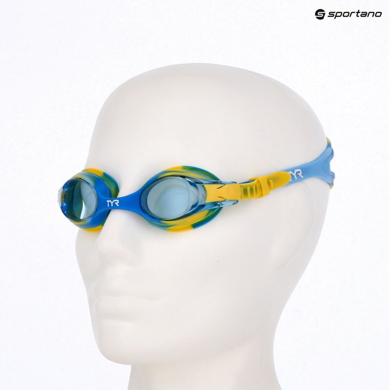 Okulary do pływania dziecięce TYR Swimple Tie Dye Non-Mirrored blue/green/yellow 3