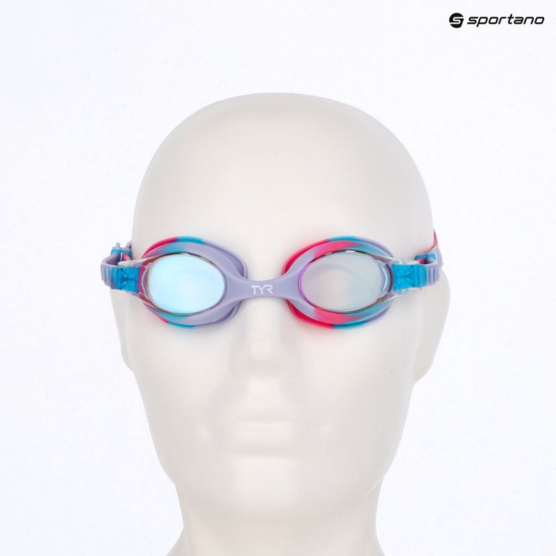 Okulary do pływania dziecięce TYR Swimple Tie Dye Mirrored pink/blue 3