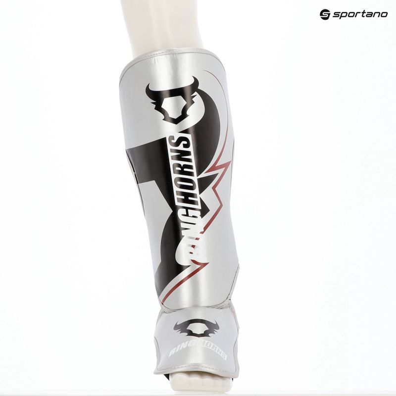 Ochraniacze piszczeli i stóp Venum Ringhorns Charger Shin silver/black 7