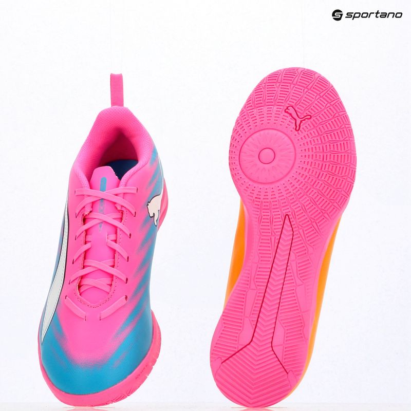 Buty piłkarskie dziecięce PUMA Ultra 6 Play It Jr poison pink/puma wht/sun stream/bright aqua/puma blk 15