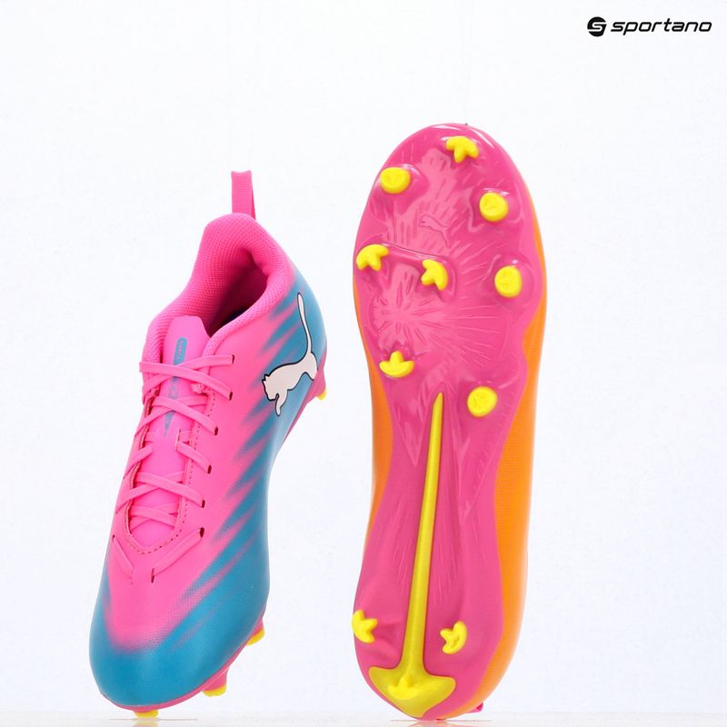 Buty piłkarskie dziecięce PUMA Ultra 6 Play FG/AG Jr poison pink/puma wht/sun stream/bright aqua/puma blk 16