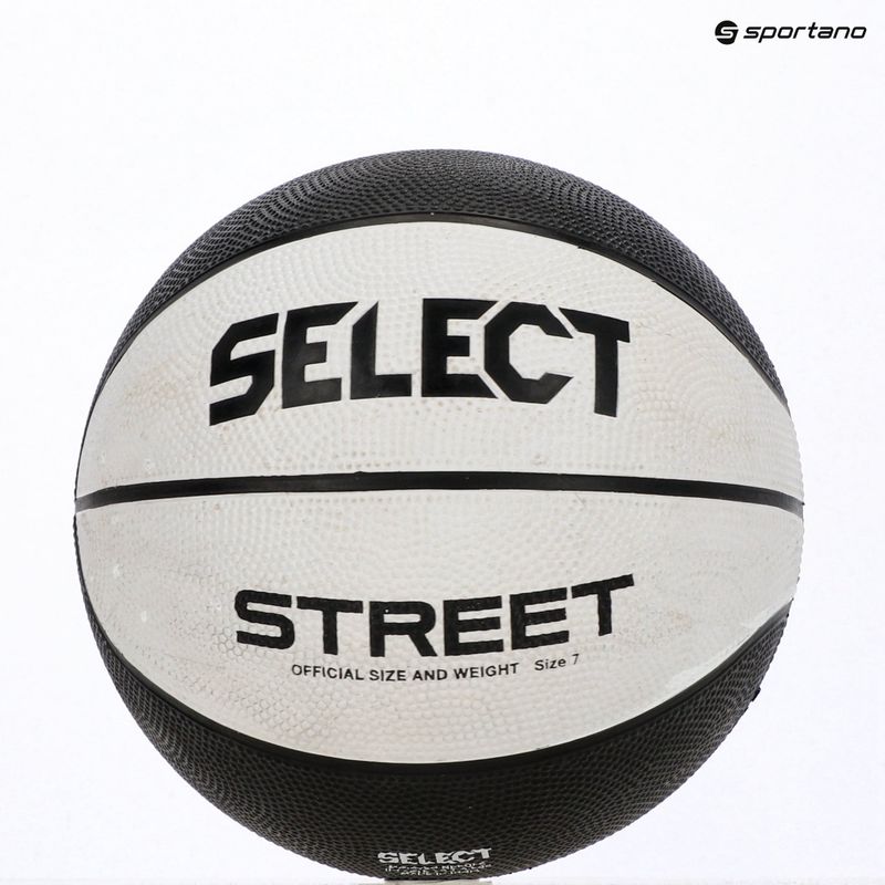Piłka do koszykówki dziecięca SELECT Basketball Street v23 white/black rozmiar 7 4