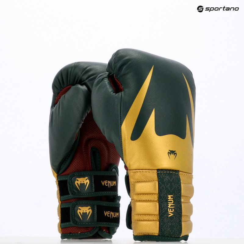 Rękawice bokserskie Venum Reverso Boxing green/gold 9