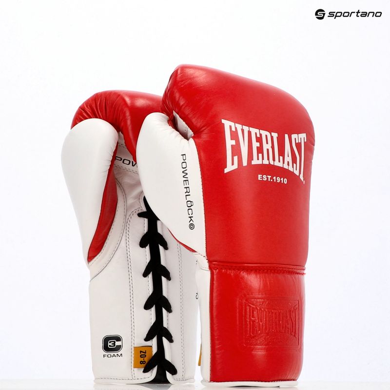 Rękawice bokserskie Everlast Powerlock OG Pro Fight red/white 14