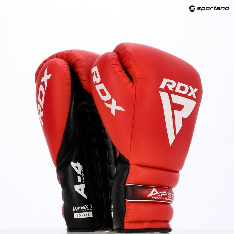 Rękawice bokserskie RDX Apex Lace Up Training Sparring Boxing red 14