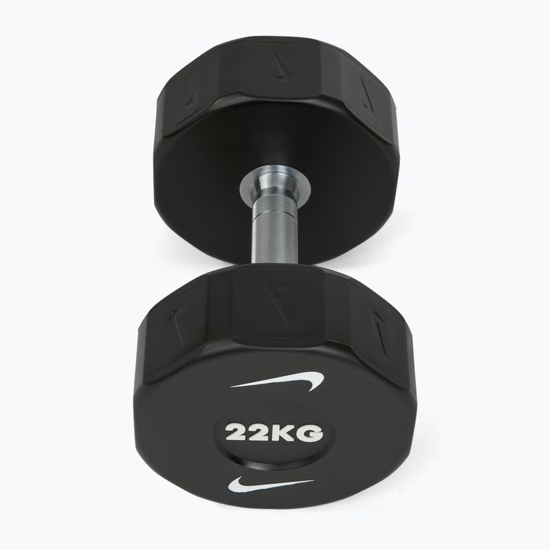 Hantel chromowany Nike Strength Pro Urethane Dumbbell 22 kg black/white 2