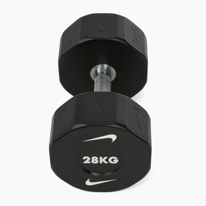 Hantel chromowany Nike Strength Pro Urethane Dumbbell 28 kg black/white 2