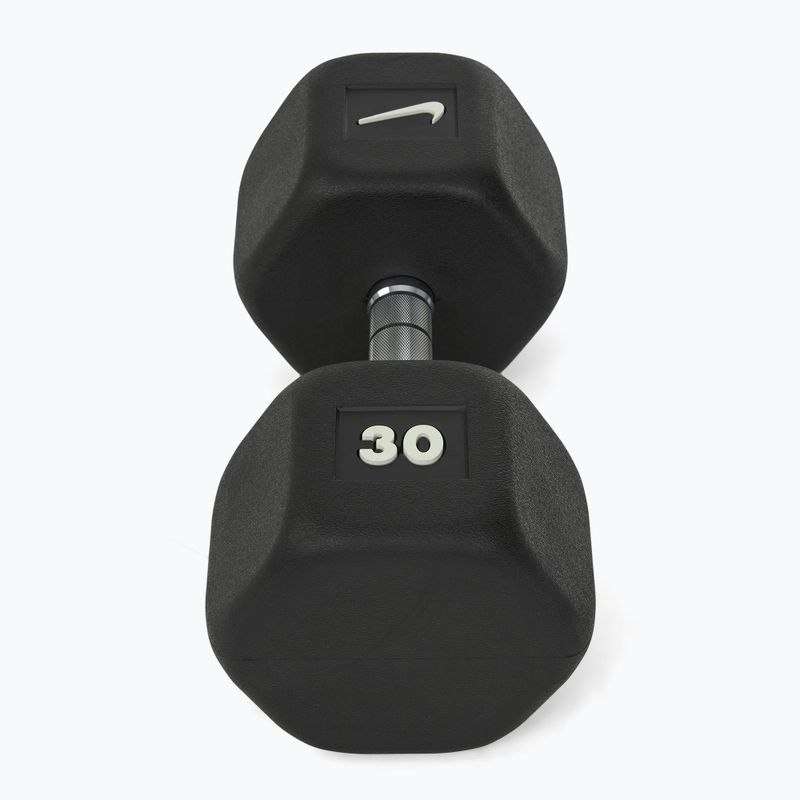 Hantel ogumowany Nike Strength Hex Dumbbell 30 kg black/white 2