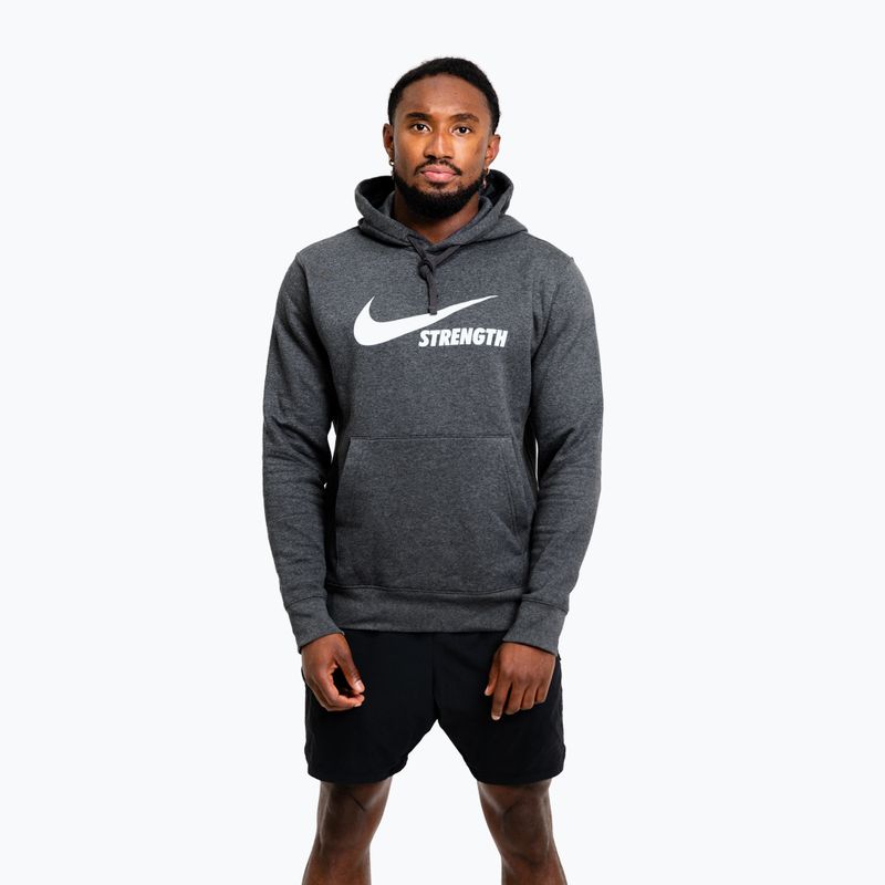 Bluza męska Nike Strength Hoodie charcoal/white