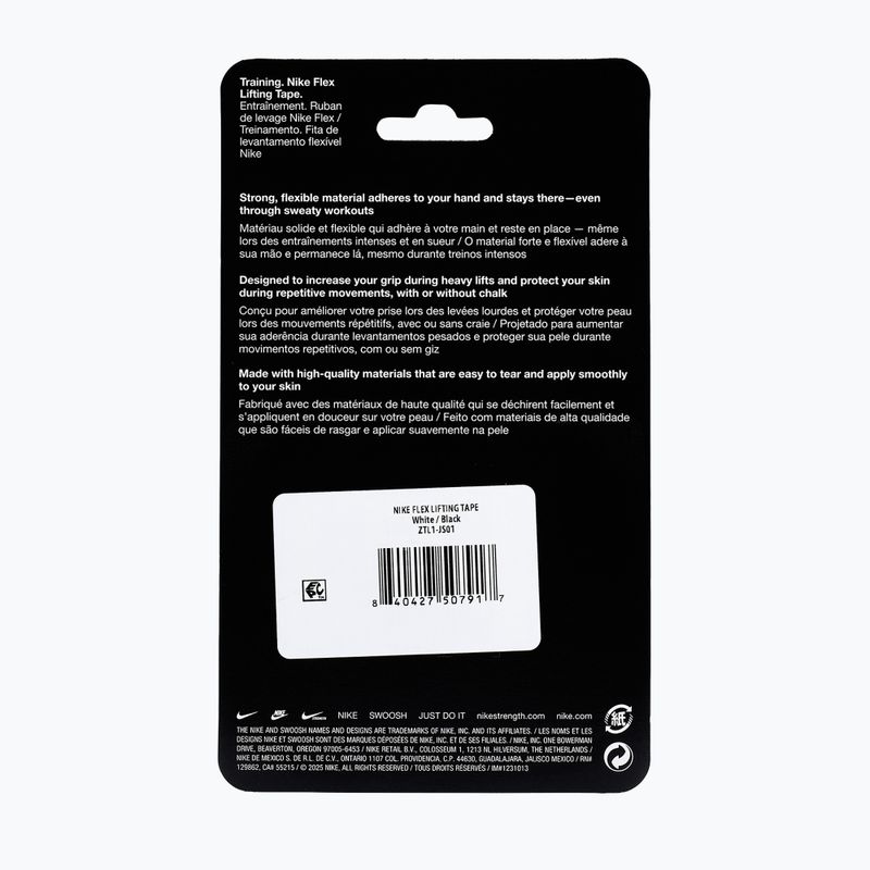 Bandaż elastyczny kohezyjny Nike Strenght Flex Lifting Tape white/black 6