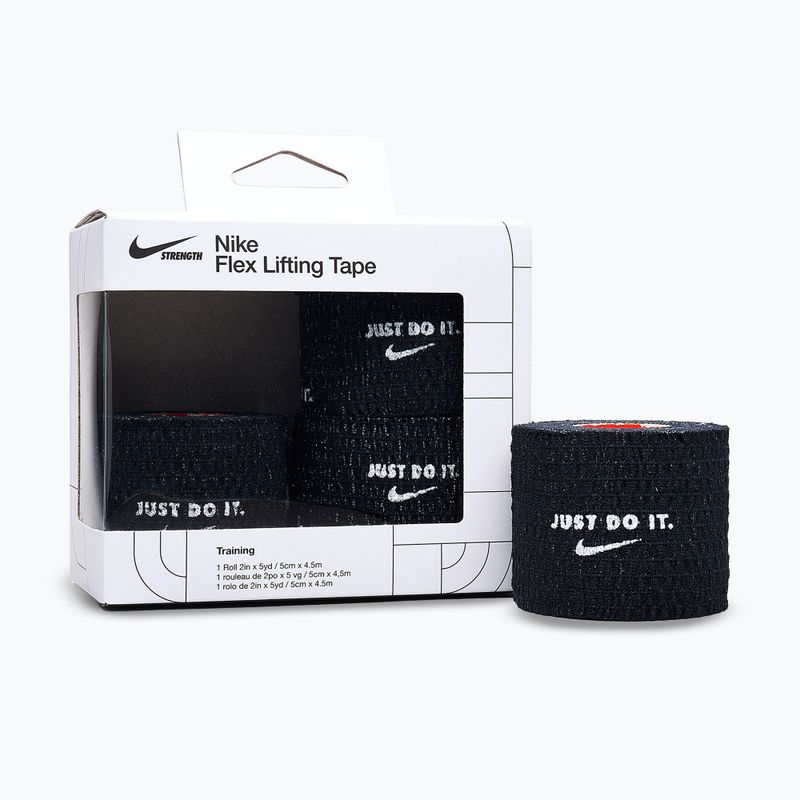 Bandaż elastyczny kohezyjny Nike Strenght Flex Lifting Tape 4 szt. black/white