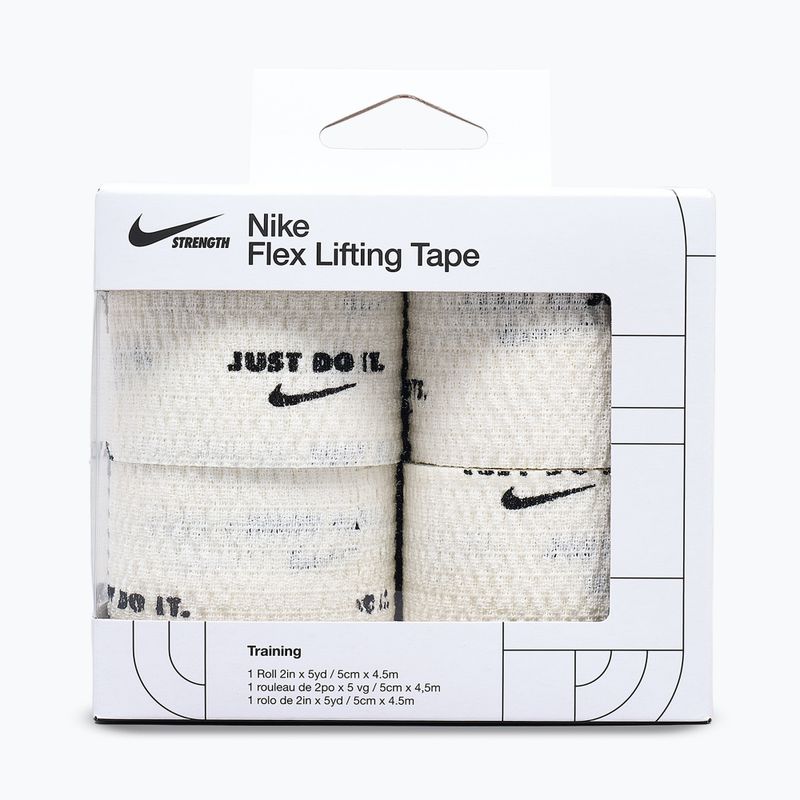 Bandaż elastyczny kohezyjny Nike Strenght Flex Lifting Tape 4 szt. white/black