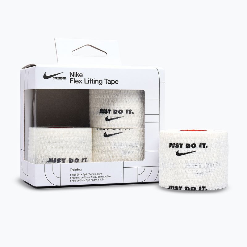 Bandaż elastyczny kohezyjny Nike Strenght Flex Lifting Tape 4 szt. white/black 2