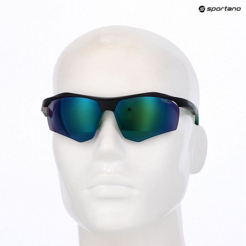 Okulary przeciwsłoneczne męskie Polaroid PLD 7055/S matte black green/green mirror polarized hc 9
