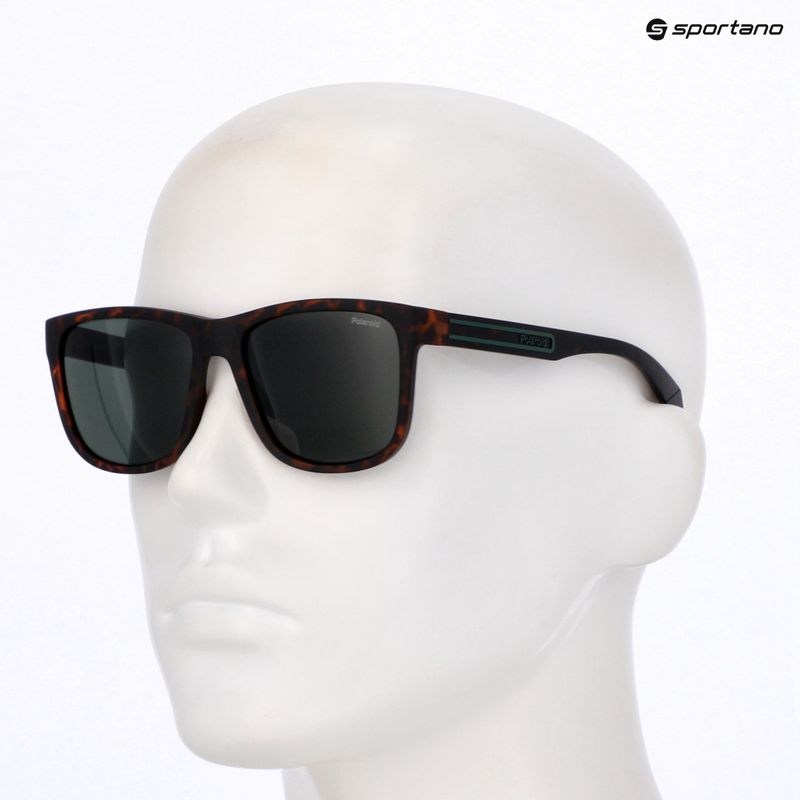 Okulary przeciwsłoneczne męskie Polaroid PLD 2155/S matte brown havana/green polarized 9