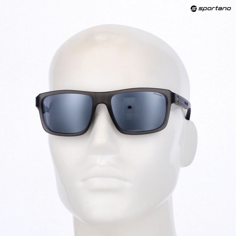 Okulary przeciwsłoneczne męskie Polaroid PLD 2158/S matte grey/grey silver mirror polarized 7