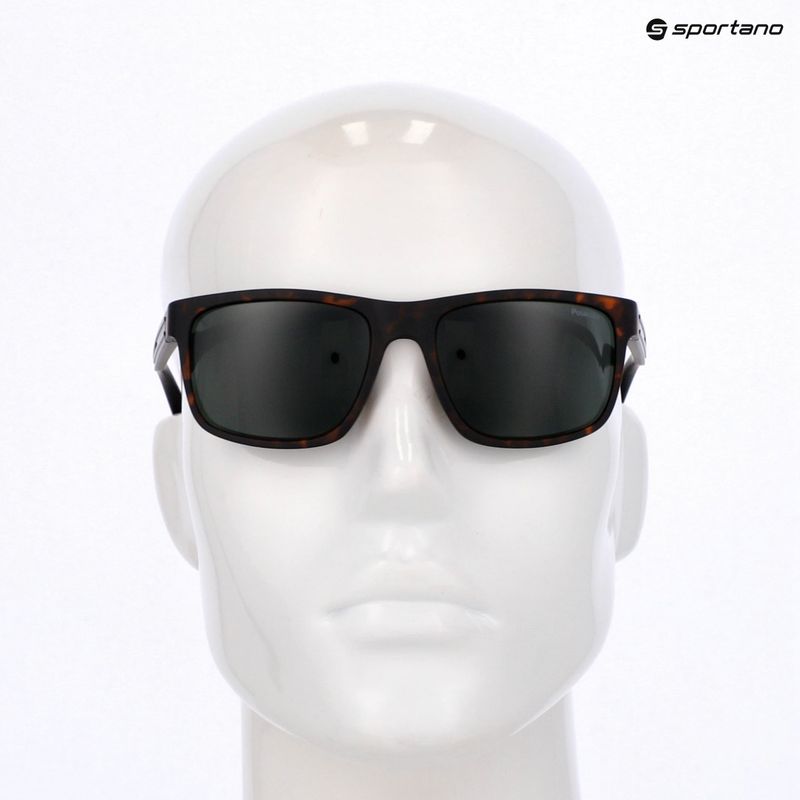 Okulary przeciwsłoneczne męskie Polaroid PLD 2157/S matte brown havana/green polarized 9