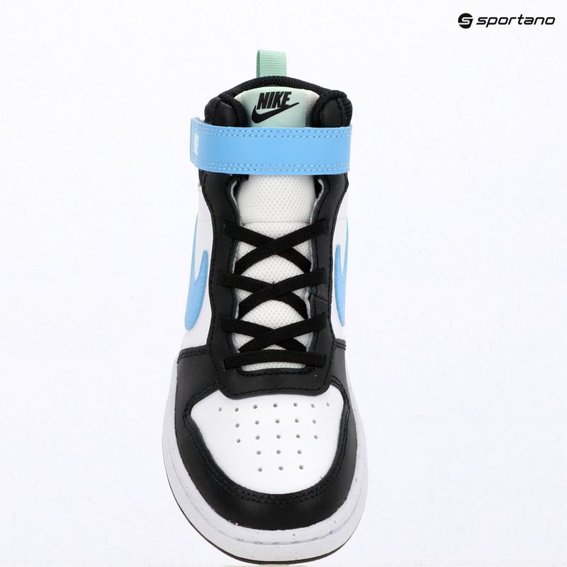 Buty dziecięce Nike Court Borough Mid 2 white/black/arctic green/football blue 8