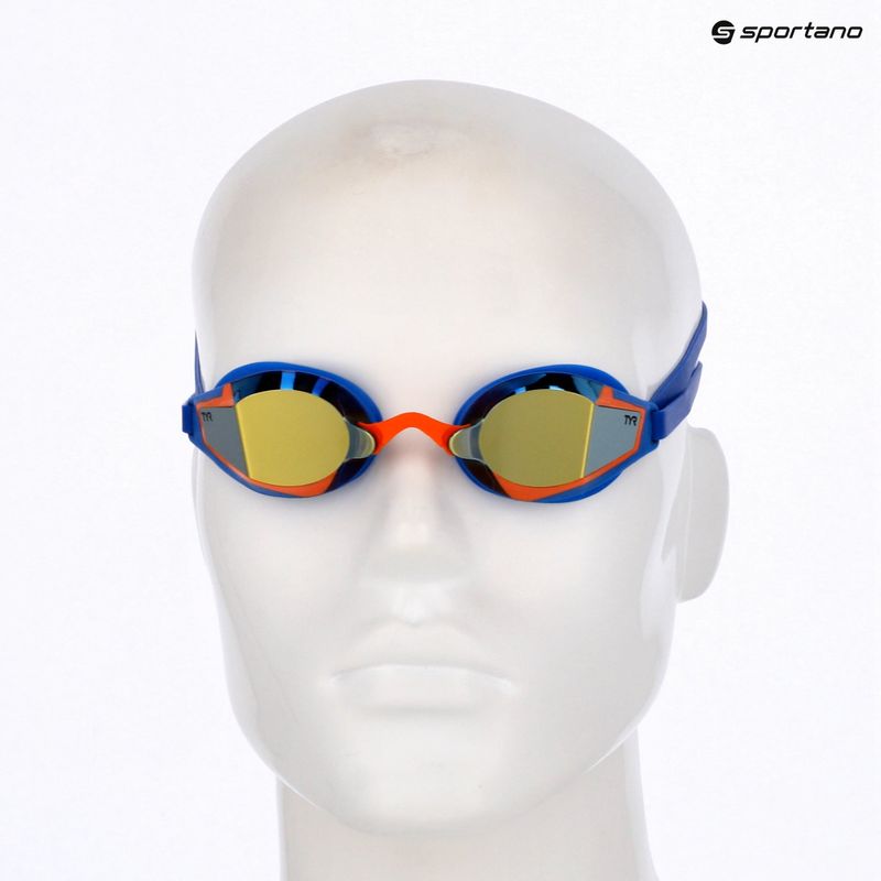Okulary do pływania TYR Stealth-X Performance Mirrored navy/gold 6