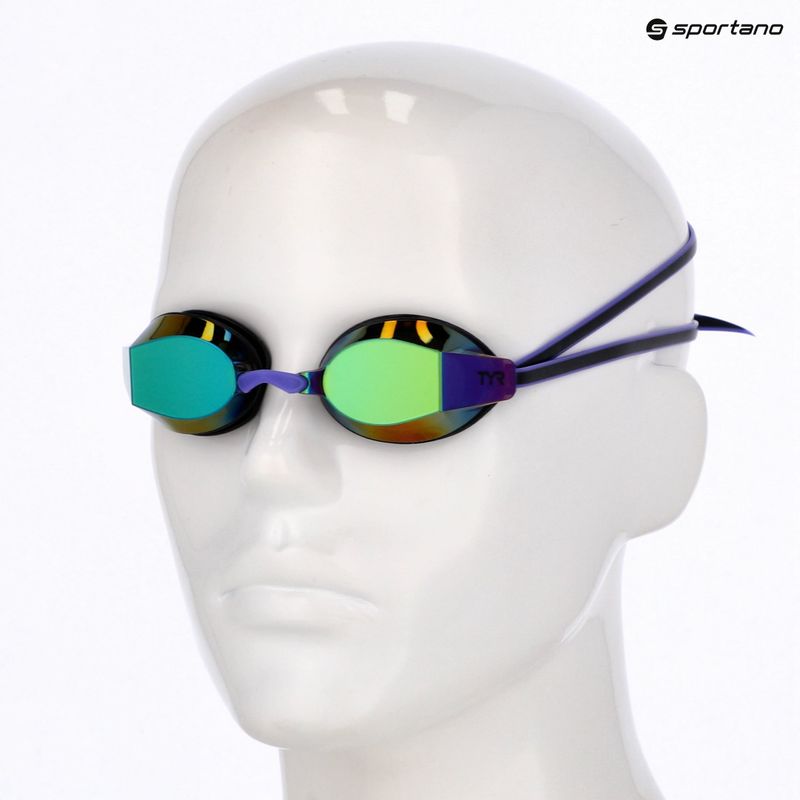 Okulary do pływania damskie TYR Blackops 140 Ev Racing Mirrored purple/green 6