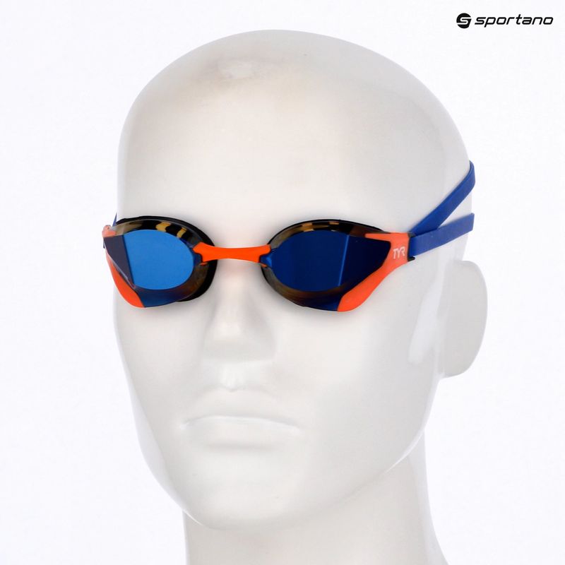 Okulary do pływania TYR Tracer-X RZR Mirrored blue/orange 6