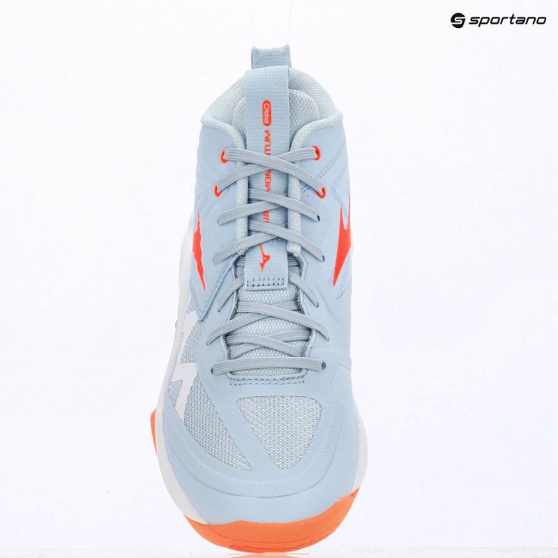 Buty do siatkówki damskie Mizuno Wave Momentum Pro Mid blue finch/lava orange/flamingo coral 15