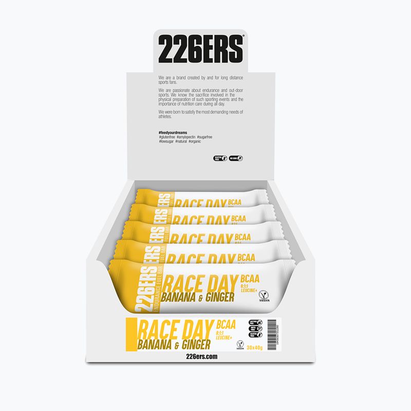 Zestaw batonów energetycznych 226ERS BCAAs Bar Race Day 30 szt. x 40 g banan/imbir