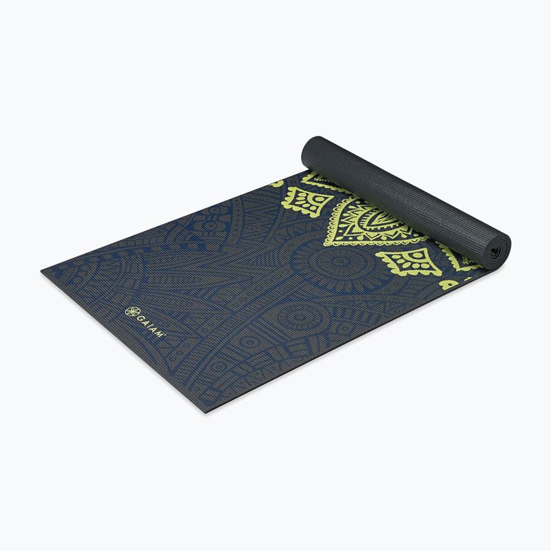 Mata do jogi Gaiam Premium Sundial Layers 6 mm black/navy/yellow 3