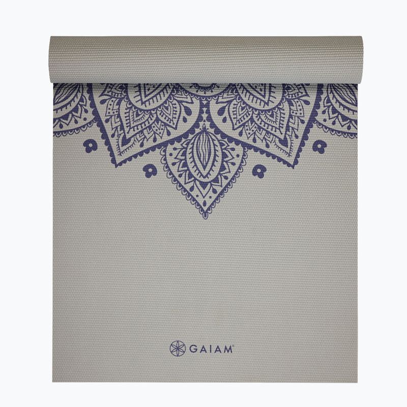 Mata do jogi Gaiam Sustained Yoga grey sundial flower 2