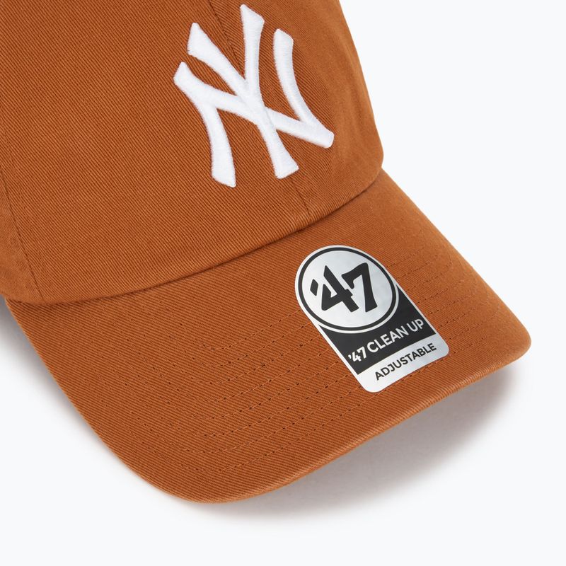 Czapka z daszkiem 47 Brand MLB New York Yankees CLEAN UP burnt orange 3
