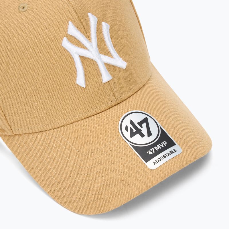 Czapka z daszkiem 47 Brand MLB New York Yankees MVP light tan 3