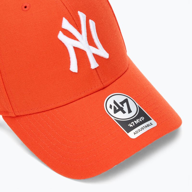 Czapka z daszkiem 47 Brand MLB New York Yankees MVP vibrant orange 3