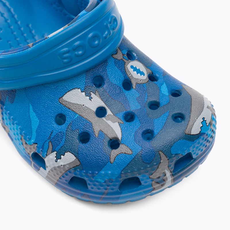 Klapki dziecięce Crocs Classic Shark Clog prep blue 8