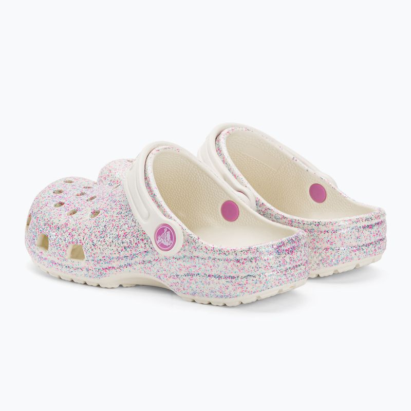 Klapki dziecięce Crocs Classic Glitter Clog Kids bianco sporco 4