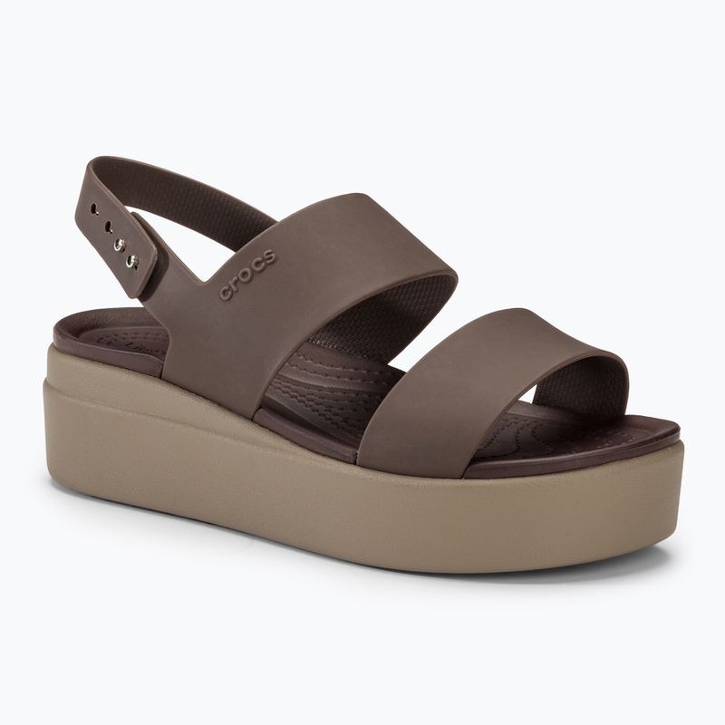 Sandały damskie Crocs Brooklyn Low Wedge mocha/muschroom