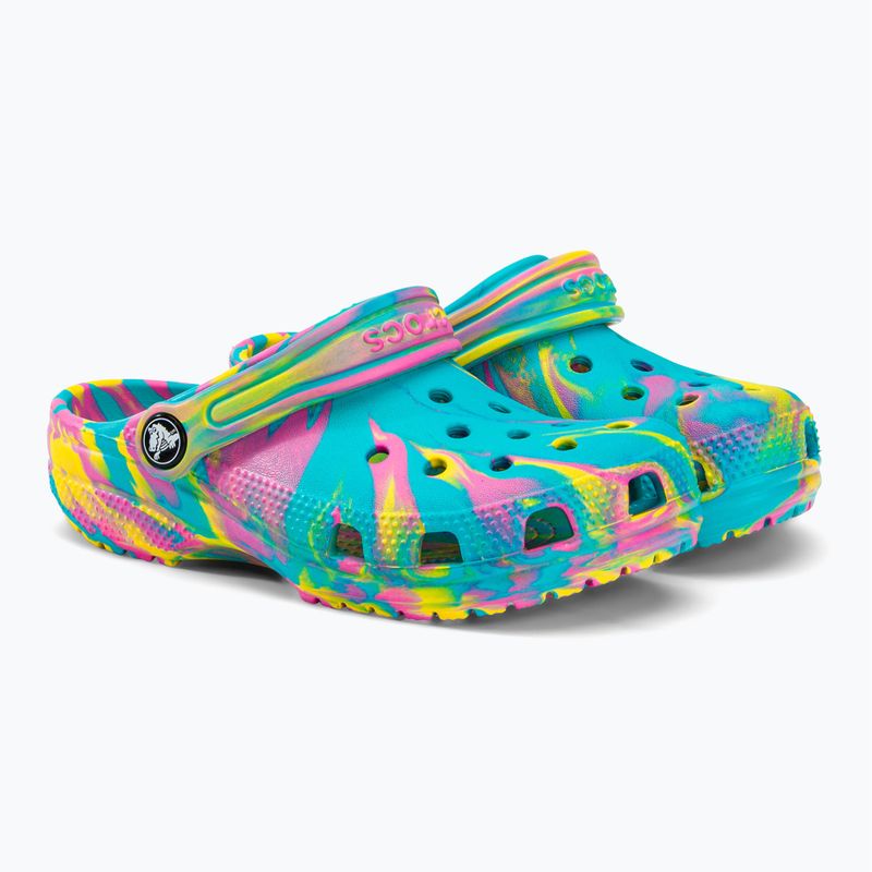 Klapki dziecięce Crocs Classic Marbled Clog Kids digital aqua/multi 5