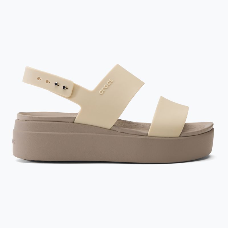 Sandały damskie Crocs Brooklyn Met Low Wedge metal champagne 2