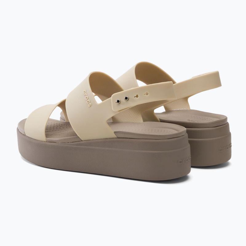 Sandały damskie Crocs Brooklyn Met Low Wedge metal champagne 3