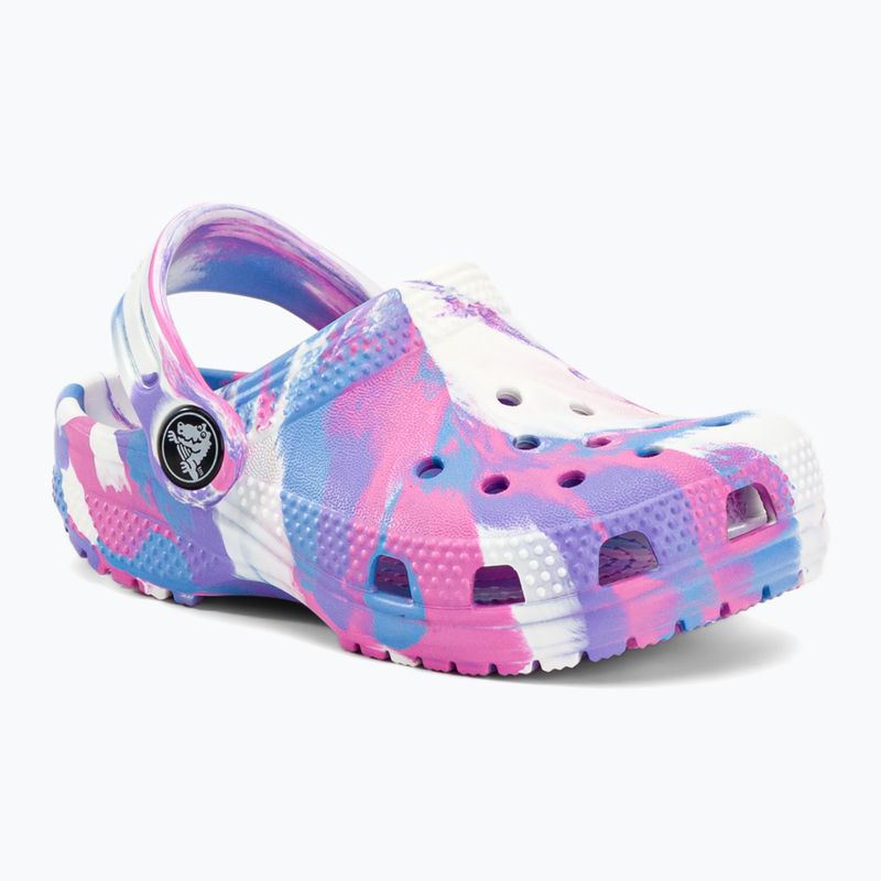 Klapki dziecięce Crocs Classic Marbled Clog Toddler white/pink 2