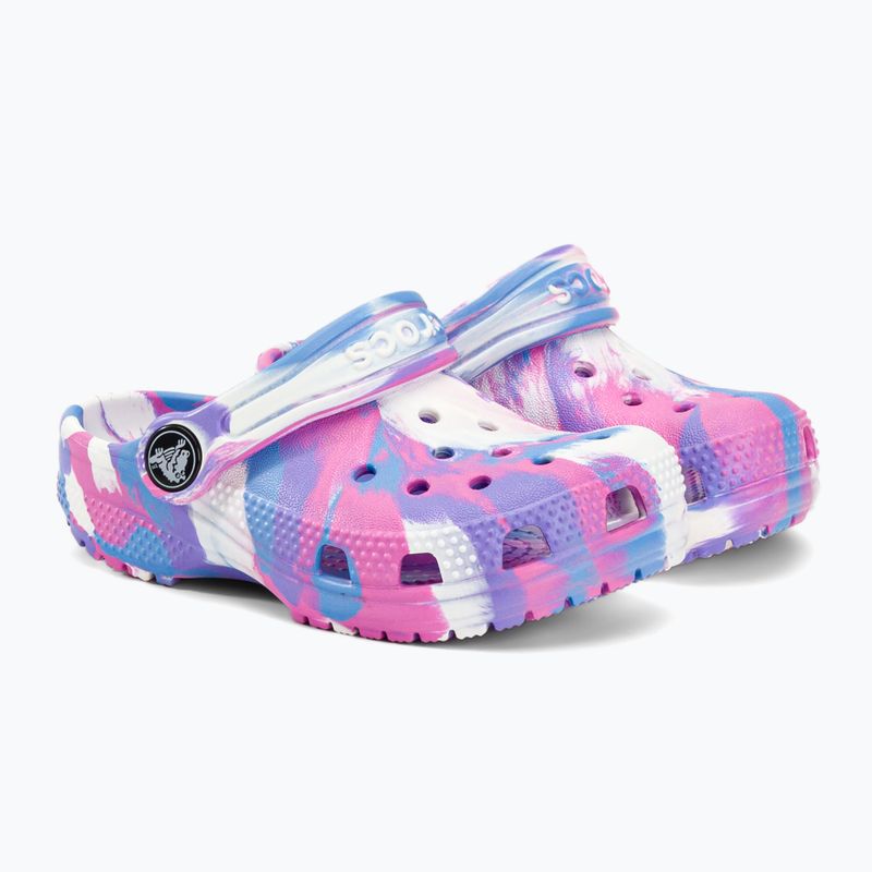 Klapki dziecięce Crocs Classic Marbled Clog Toddler white/pink 5